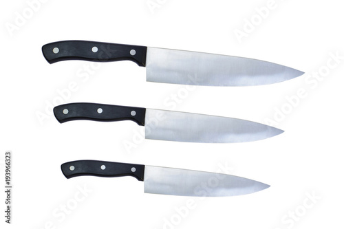 Set of knives isolated on white background.