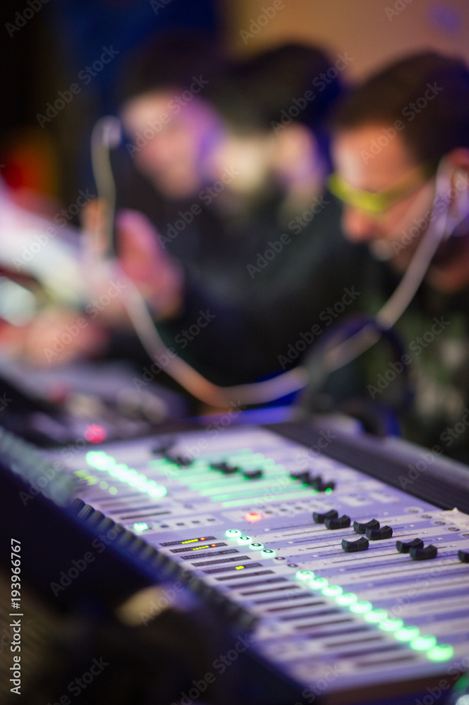 Fototapeta premium sound professional while using a professional mixer