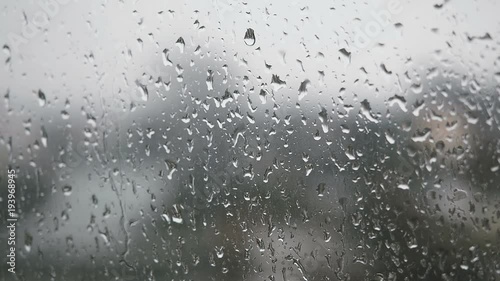 Rain On Window Glass photo