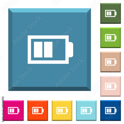 Half battery with two load units white icons on edged square buttons