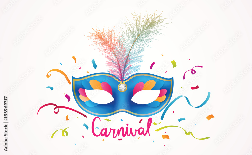 Carnival Lettering with colorful party ribbons Carnival Lettering with colorful party ribbons