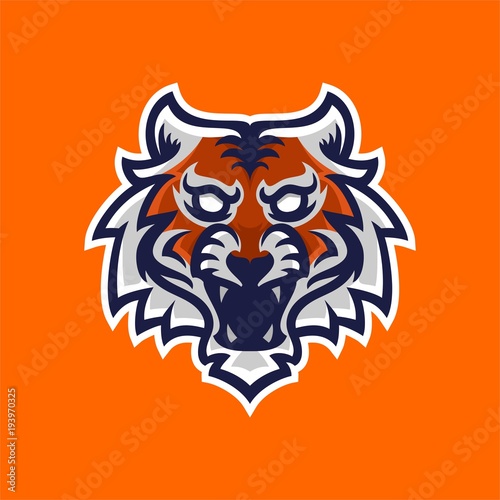 Fototapeta Naklejka Na Ścianę i Meble -  tiger mascot logo template for sport, game crew, company logo, college team logo