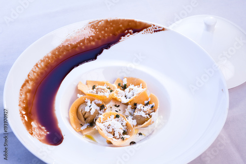 ravioli on a white plate