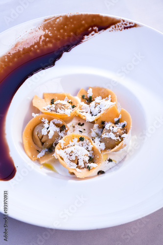 ravioli on a white plate