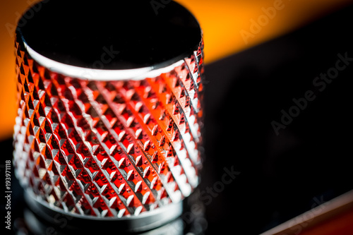 Macro Close up of a electric guitar volume knob