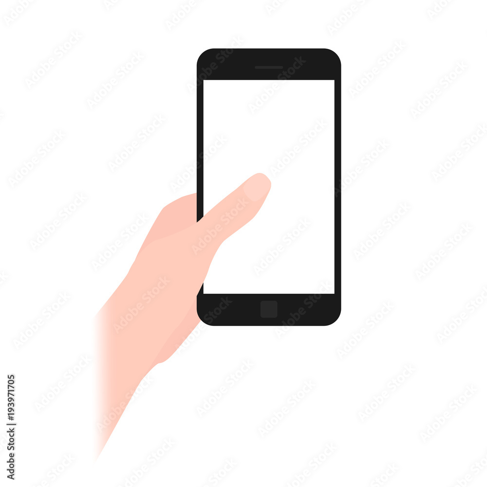 Vector illustration of a hand holding a smartphone Vector illustration of a hand holding a smartphone