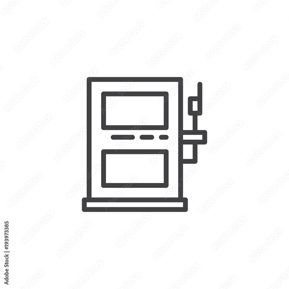 Gas station outline icon. linear style sign for mobile concept and web design. Fuel petrol simple line vector icon. Symbol, logo illustration. Pixel perfect vector graphics Gas station outline icon. linear style sign for mobile concept and web design. Fuel petrol simple line vector icon. Symbol, logo illustration. Pixel perfect vector graphics