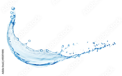 single water splash isolated on white background