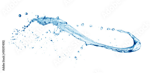 Photo single water splash isolated on white background