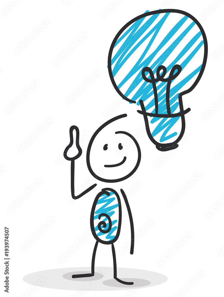 Sticky / Strichmännchen - Idee, Glüchbirne, Lösung Sticky / Strichmännchen - Idee, Glüchbirne, Lösung
