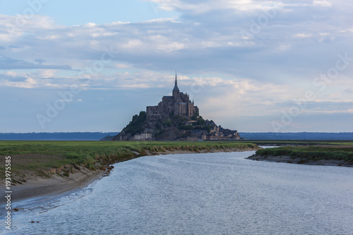 The famous Mont Saint Michel abbey at morning in Normandy, France