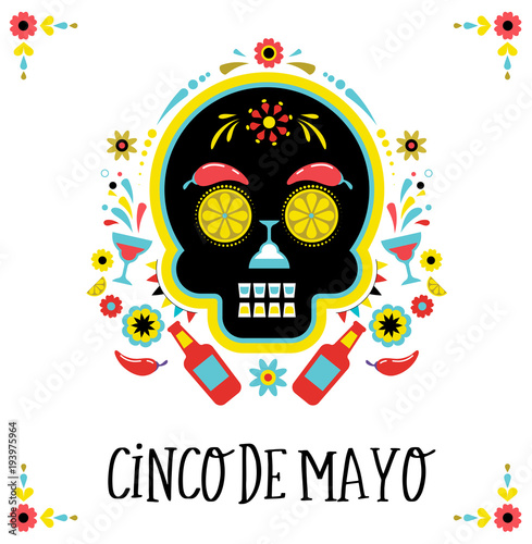 Cinco de Mayo  Mexican fiesta  holiday poster  party flyer  greeting card