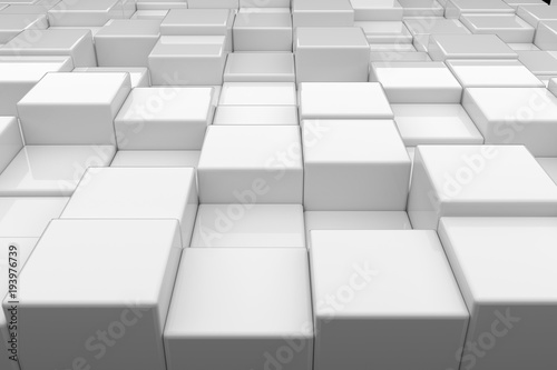 Abstract background of cubes. 3D rendering. © dekzer007