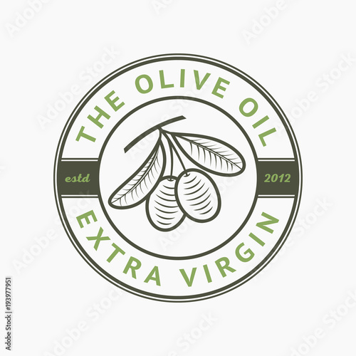 Olive oil extra virgin logo, label, emblem.