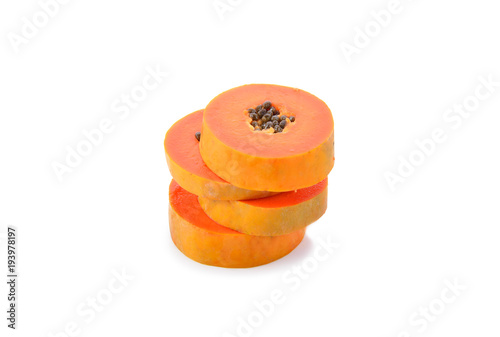 papaya isolated on white background