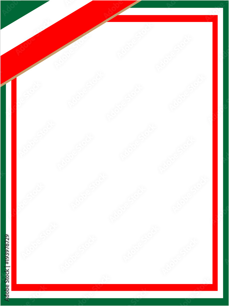 Italian green white red flag frame Stock Vector Adobe Stock