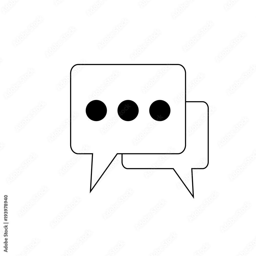 Chat icon, dialog symbol. Flat design. Message sign. Chat bubble Vector illustration. Chat icon, dialog symbol. Flat design. Message sign. Chat bubble Vector illustration.