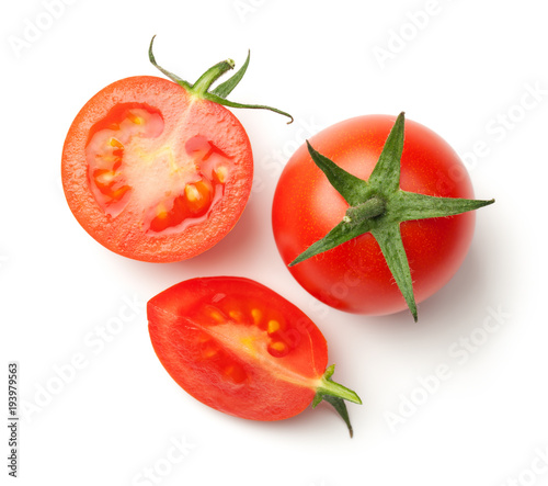 Cherry Tomatoes Isolated on White Background