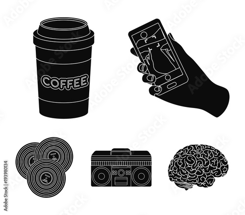 Hipster, fashion, style, subculture .Hipster style set collection icons in black style vector symbol stock illustration web.