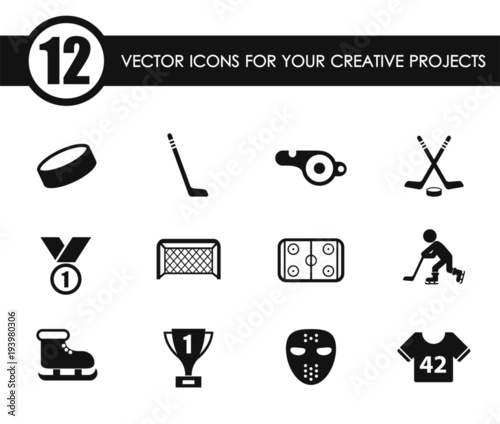 hockey vector icons for your creative ideas