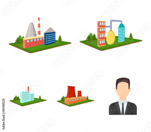 Processing factory,metallurgical plant. Factory and industry set collection icons in cartoon style isometric vector symbol stock illustration web.