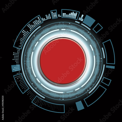 Red futuristic button