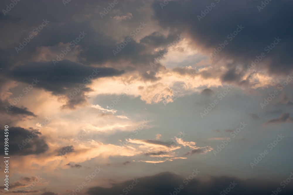 Dramatic atmosphere panorama view of beautiful twilight sky and clouds background. Dramatic atmosphere panorama view of beautiful twilight sky and clouds background.