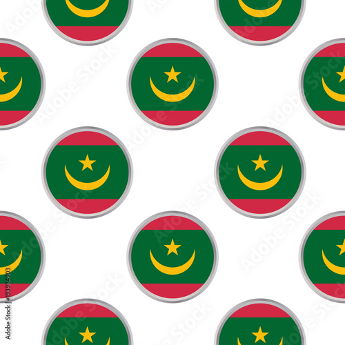 Free Download Seamless pattern from the circles with flag of Mauritania. - GFXLoad