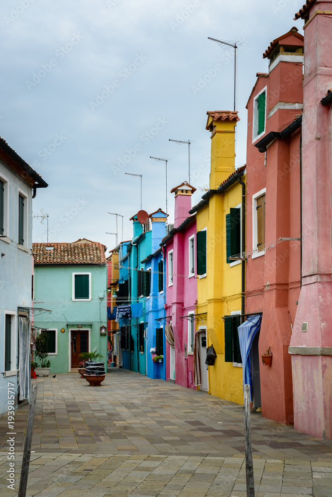 Colorful houses in Burano island, Venice, Italy
