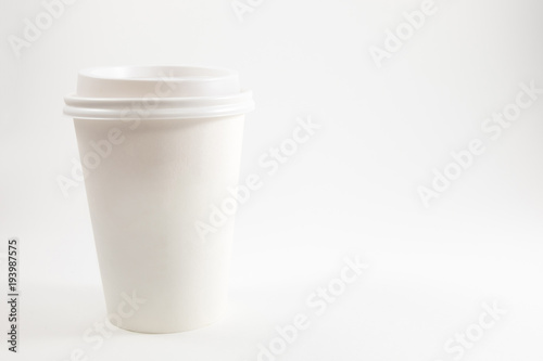 white background glass of coffee placed on white floor. image for copy space, food, drink, isolated, cafe, beverage, business concept