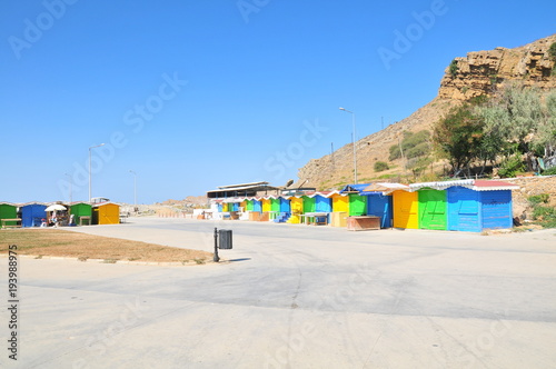 colorful huts in Gokceada island, Cannakkale, Turkey photo