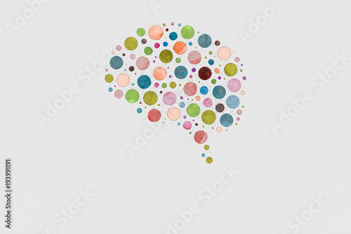 Brain Abstract Sketch Made Of Colored Circles