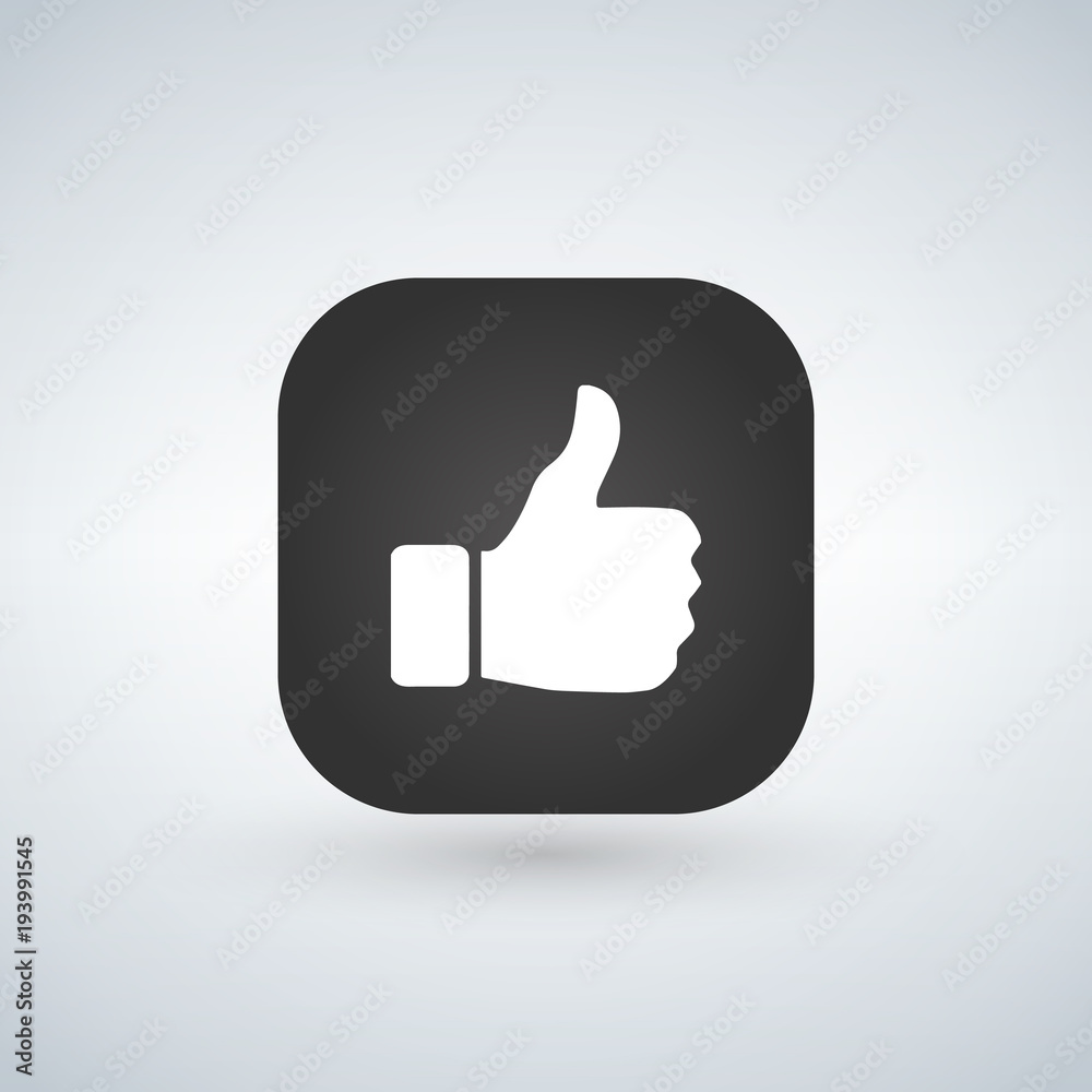 App Button Hand Like thumb up Icon Vector Illustration. App Button Hand Like thumb up Icon Vector Illustration.