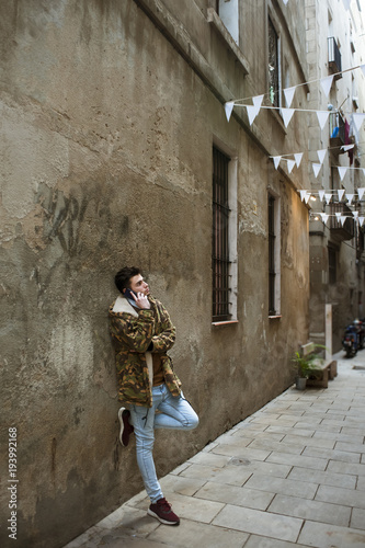 young man at barcelona streets