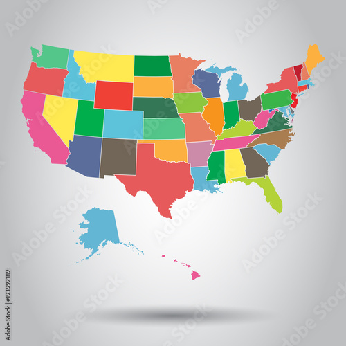 USA map icon. Business cartography concept United States of America pictogram. Vector illustration on white background.