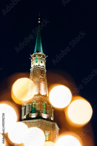 tower Syuyumbike on the territory of the Kazan Kremlin on New Year's Eve photo