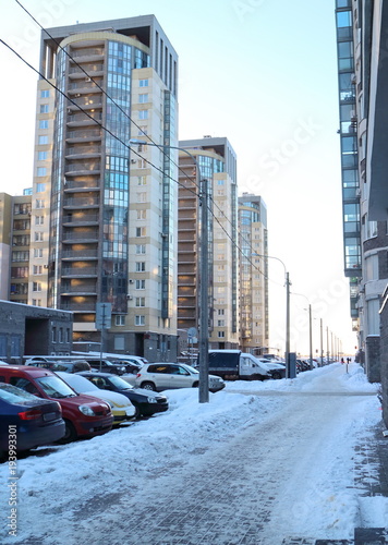 view of residential buildings at a large angle