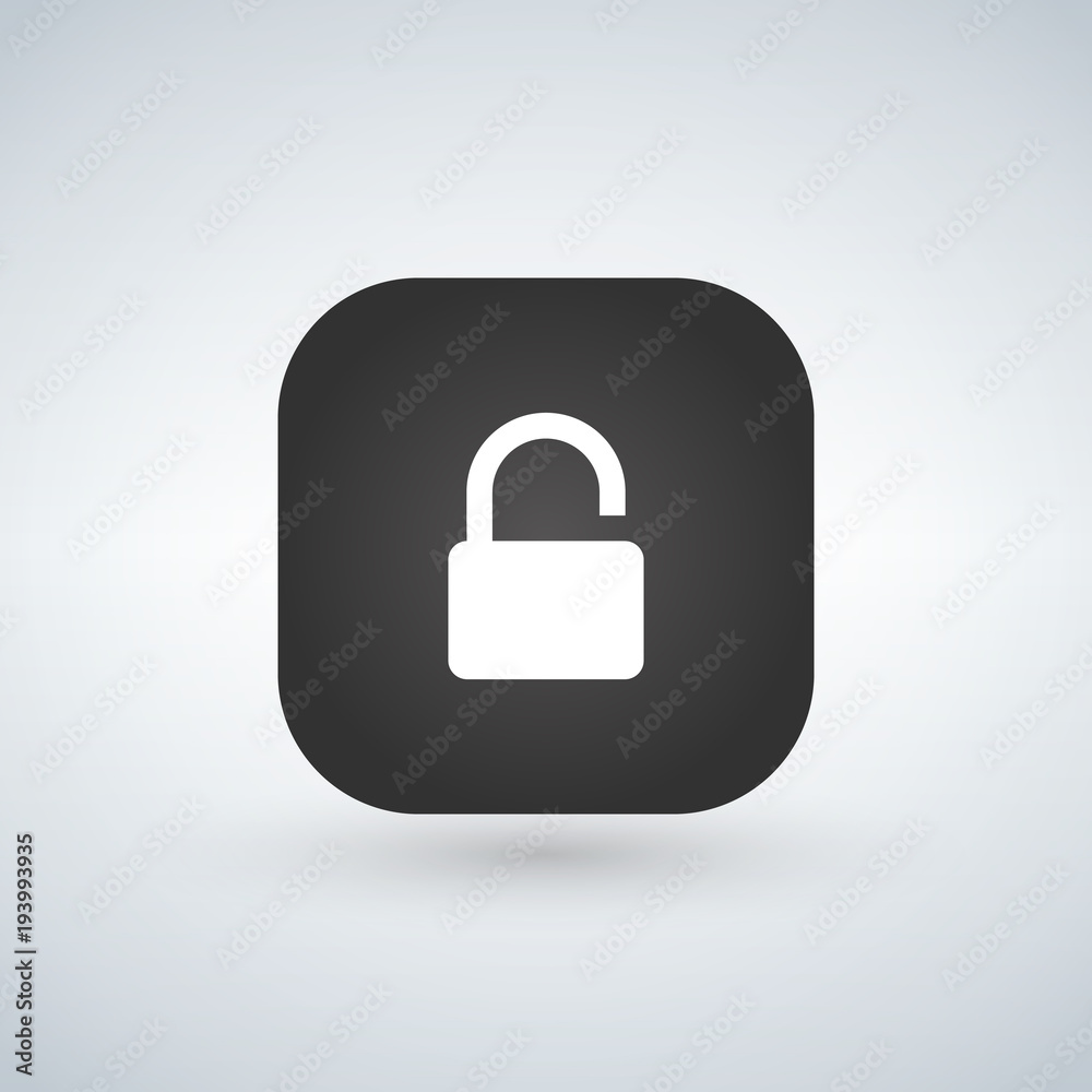 Lock icon app button. Vector illustration isolated on white background. Lock icon app button. Vector illustration isolated on white background.