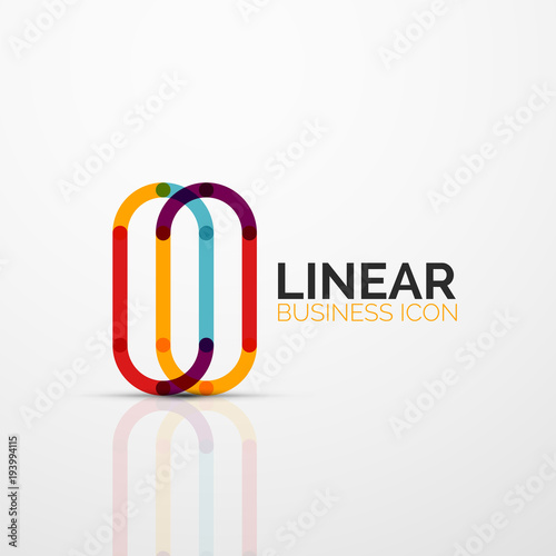 Abstract flower or star minimalistic linear icon, thin line geometric flat symbol for business icon design, abstract button or emblem