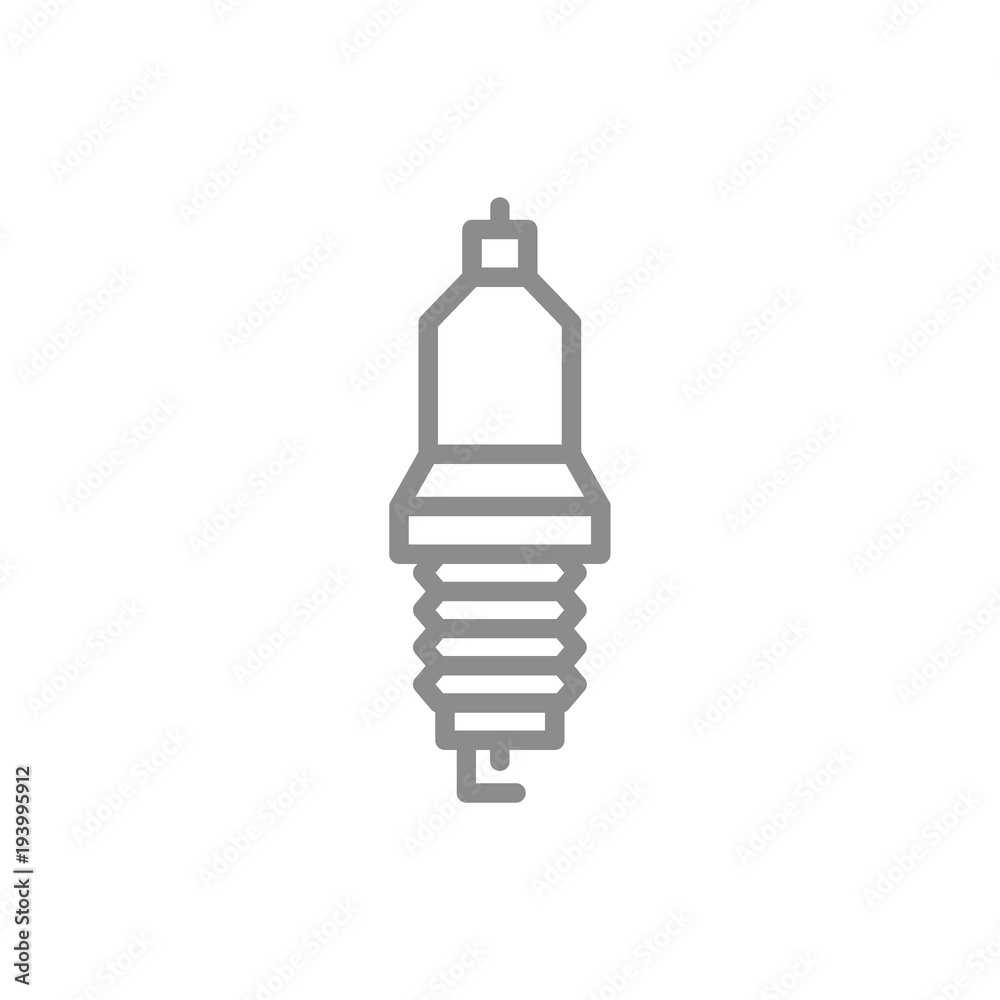 Simple car candle, spark plug line icon. Symbol and sign vector illustration design. Isolated on white background Simple car candle, spark plug line icon. Symbol and sign vector illustration design. Isolated on white background