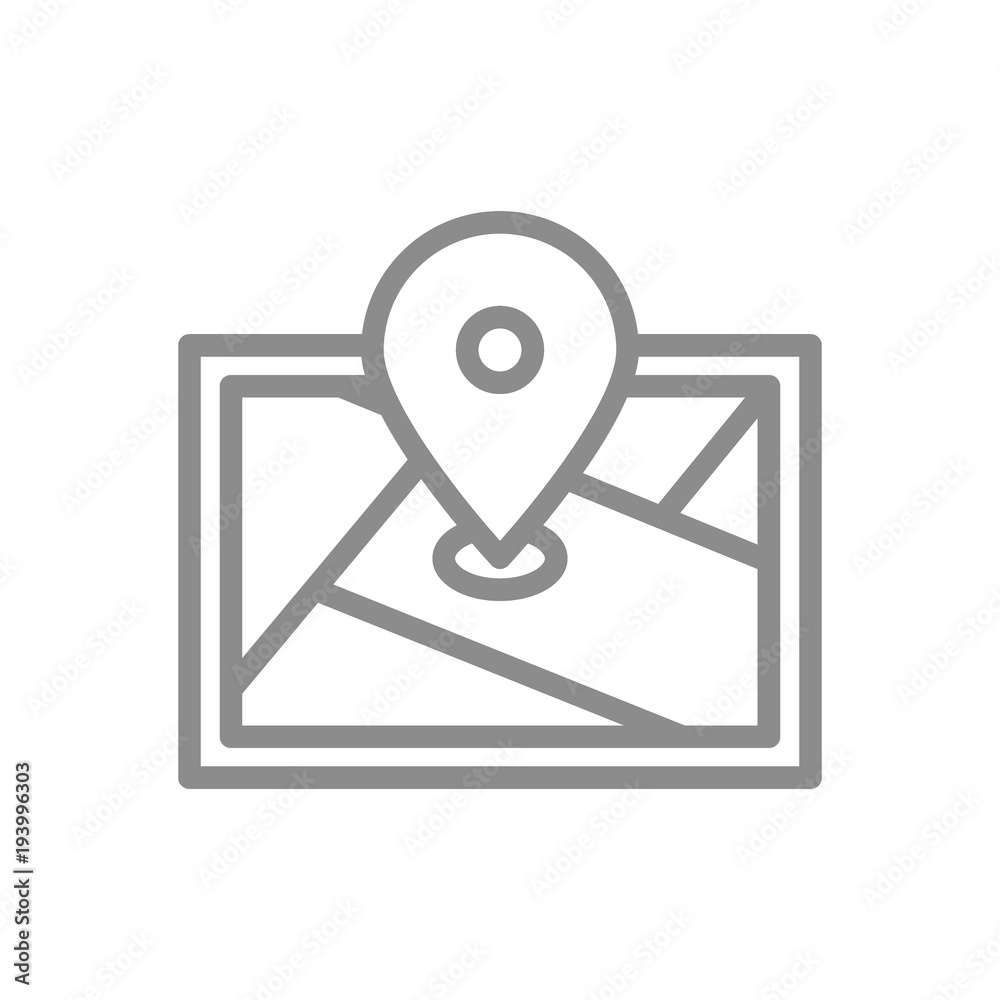 Simple gps, location, route map, navigator line icon. Symbol and sign vector illustration design. Isolated on white background Simple gps, location, route map, navigator line icon. Symbol and sign vector illustration design. Isolated on white background