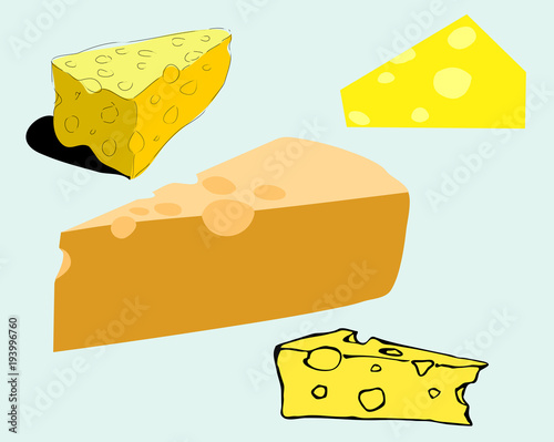 Set of different types of cheese 