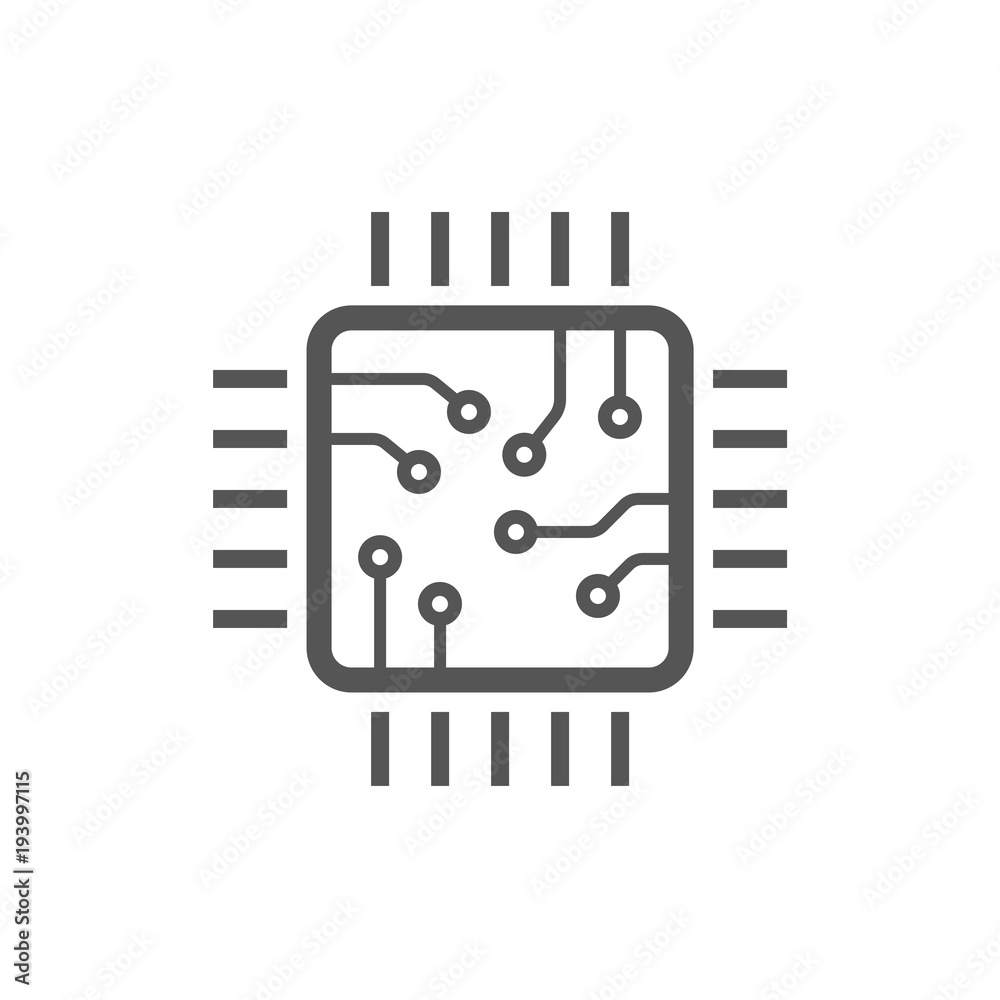 Chip isolated minimal icon. Processor line vector icon for websites and mobile minimalistic flat design. Editable Stroke Chip isolated minimal icon. Processor line vector icon for websites and mobile minimalistic flat design. Editable Stroke