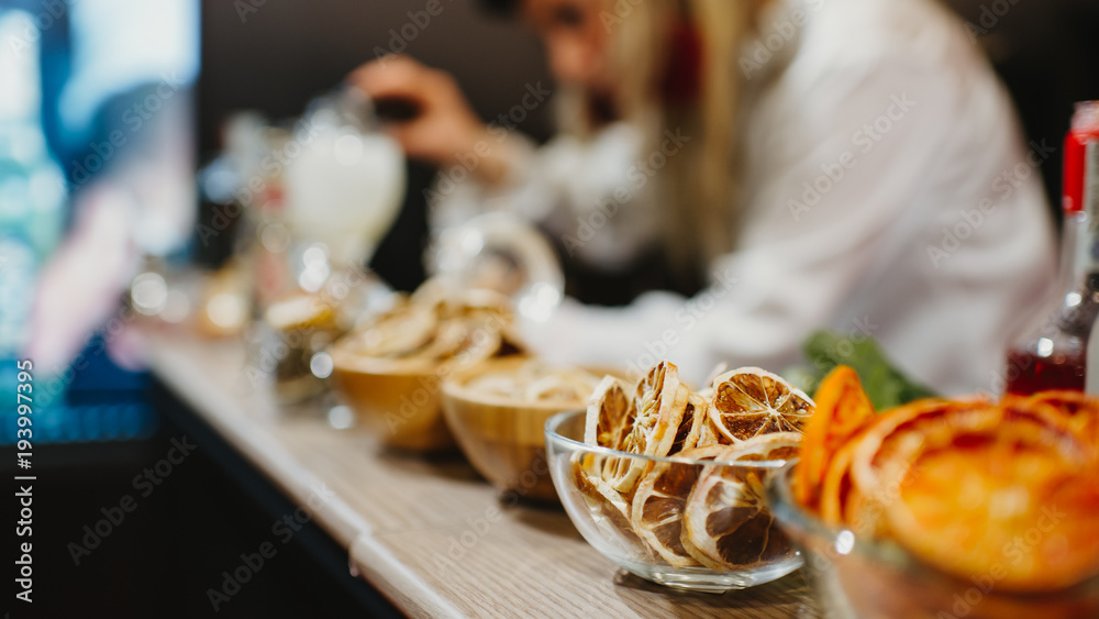 Aperitif preparation with dried fruit Aperitif preparation with dried fruit