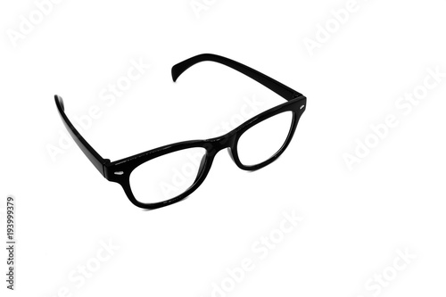 black glasses isolated on white background