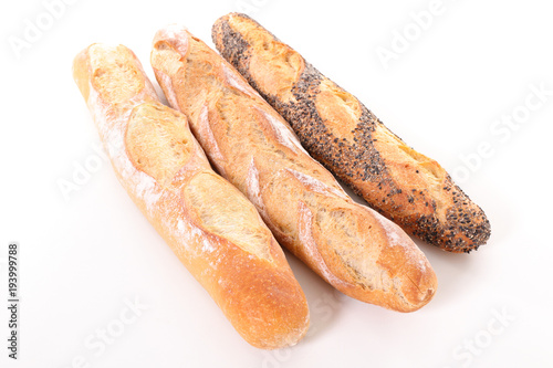 baguette on white background