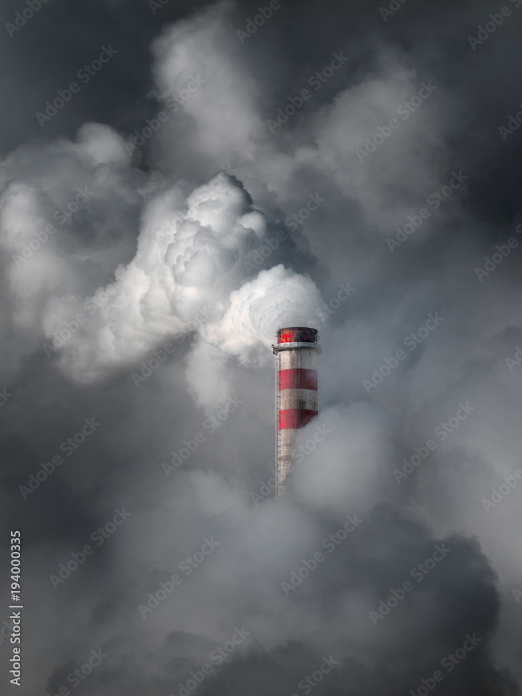 Plakat dym przemysłowy z komina