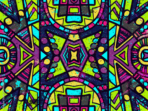 Abstract background geometric ethnic wallpaper bright