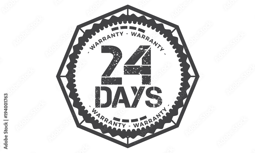 24 days warranty icon vintage rubber stamp guarantee