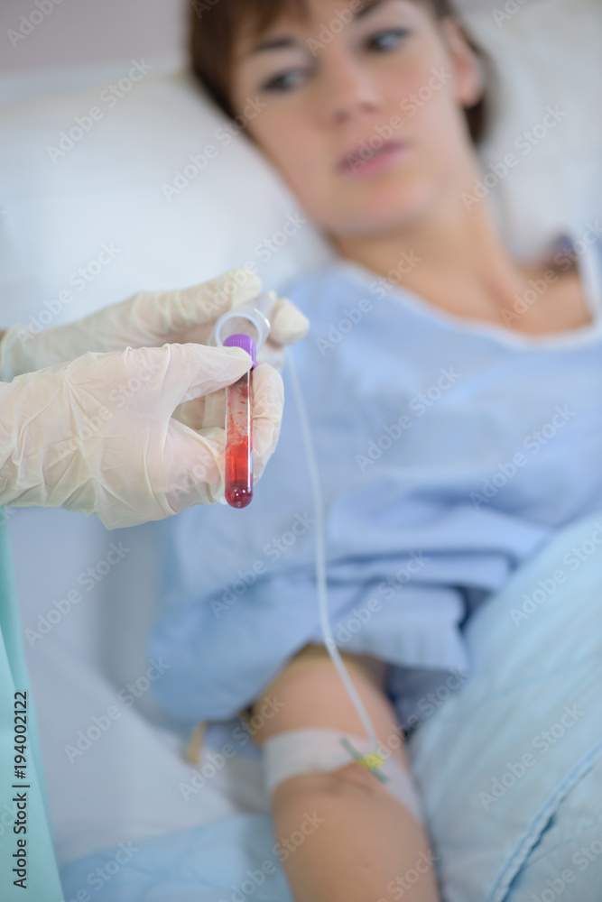 blood in the test tube blood in the test tube